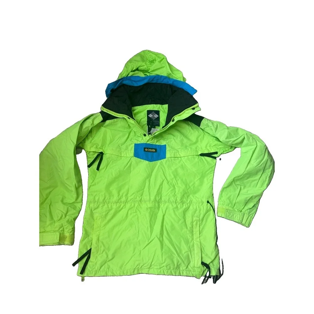 Vtg Youth Large Kids Green And Black Columbia Ski Jacket Parka